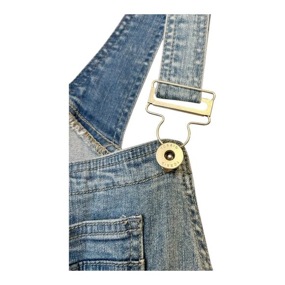 Torrid Women’s Overalls Crop Stretch Sz 18 Distressed Med Wash K4 - Picture 4 of 6